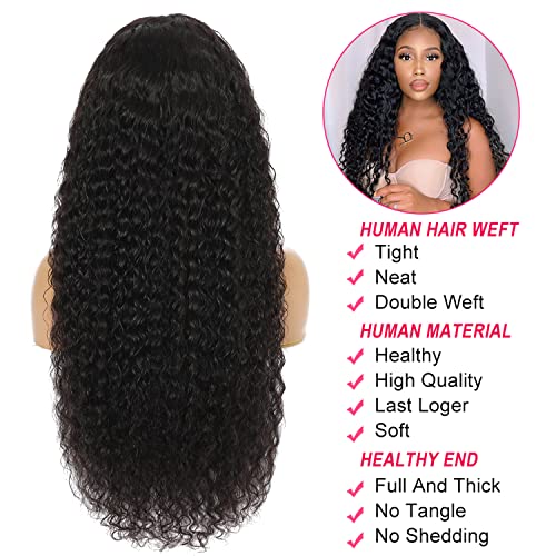 Trilumity 180 Density 13X4 Hd Deep Wave Human Hair - Natural Black Hair Replacement Wig