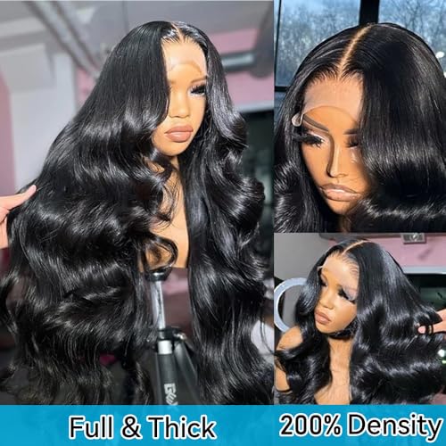 Trilumity 13X6 For Women Glueless Body Wave Human Hair - Natural Black Hair Replacement Wig