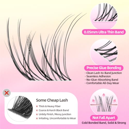 Trilumity Lash Clusters Kit C Wispy Faux Mink Fiber - Black False Lashes
