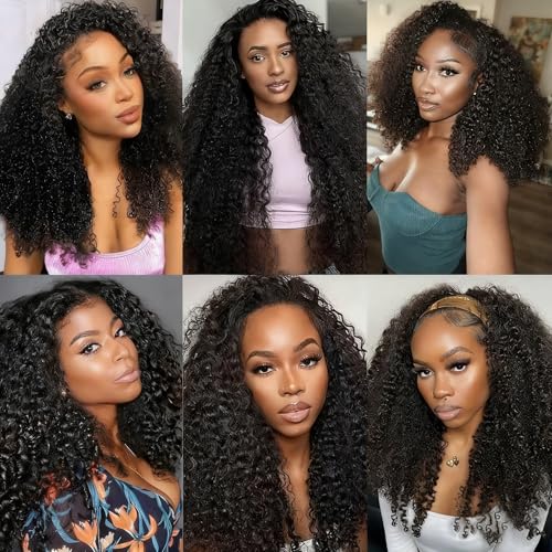 Trilumity Kinky Half Wear Curly Human Hair - Natural Black Hair Replacement Wig