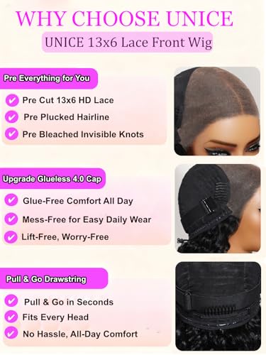 Trilumity Water 13X6 Glueless Pre Water Wave 100% Human Hair - Natural Black Hair Replacement Wig