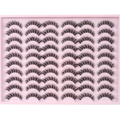 Trilumity Premium Cat Eye Lash Cat Eye Reusable Faux Mink - Clear False Lashes Set