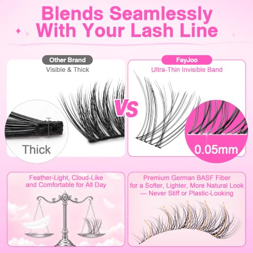 Trilumity Lash Clusters Kit Diy Wispy Faux Mink Fiber - Clear False Lashes