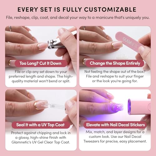 Trilumity Pearly Please Super White Extra Short Almond Soft Gel - White Press On Nails