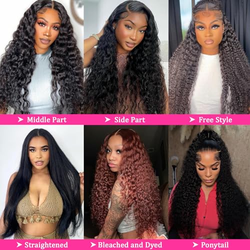 Trilumity 250 Density 15A Raw Deep Wave 100% Human Hair - Natural Black Hair Replacement Wig