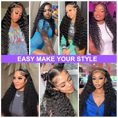 Trilumity City Girl 13X4 Hd Deep Wave Human Hair - Natural Black Hair Replacement Wig