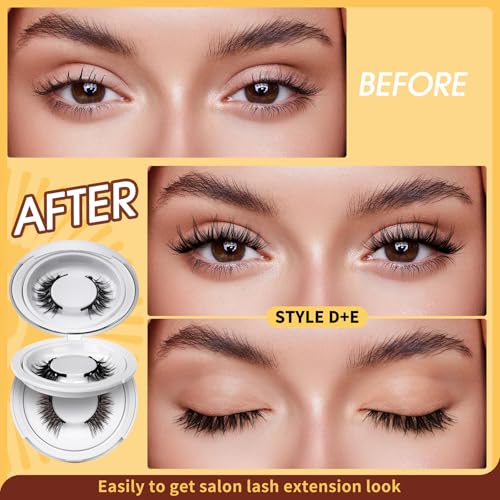 Trilumity Magnetic Look Reusable Magnetic Wispy Faux Mink Fiber - Black False Lashes