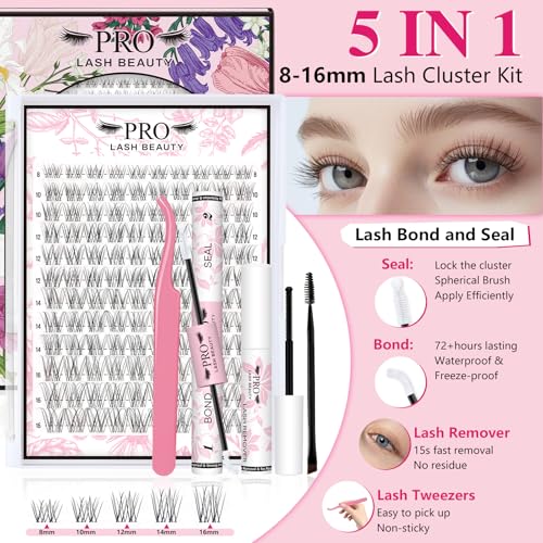 Trilumity Lash Clusters Kit Wispy Faux Mink Fiber - Clear False Lashes