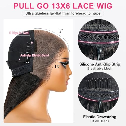 Trilumity 13X6 Front Straight Human Hair - Natural Black Hair Replacement Wig