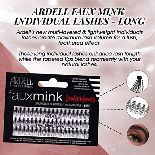 Trilumity Faux Mink Individual Long Cluster Faux Mink - Black False Lashes