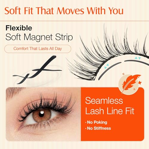 Trilumity Upgrade Magnetic With Cat Eye Faux Mink Fiber - Black False Lashes