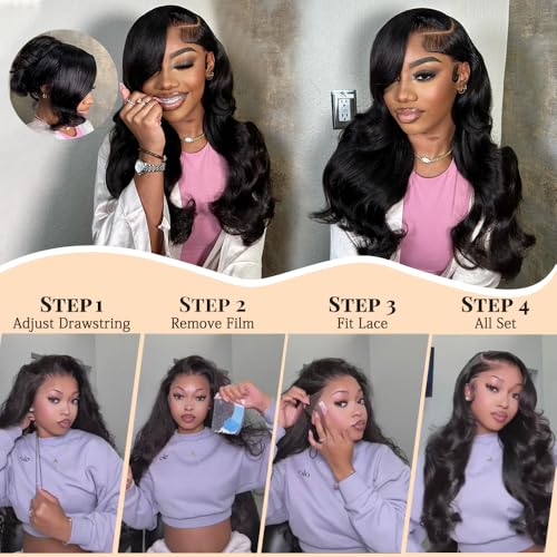 Trilumity 7X6 Glueless Pre Body Wave Human Hair - Natural Color Hair Replacement Wig