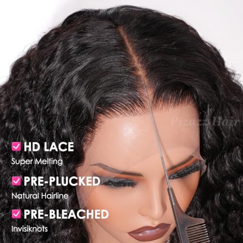 Trilumity 13X4 Hd Transparent Deep Wave Human Hair - Natural Black Hair Replacement Wig