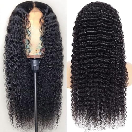 Trilumity Pinketer 13X4 Al Wet Deep Wave Human Hair - Natural Black Hair Replacement Wig