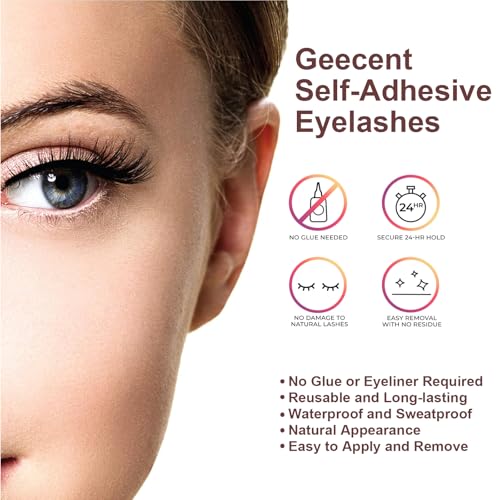 Trilumity Self Adhesive Reusable No Wispy Faux Mink Fiber - Black False Lashes