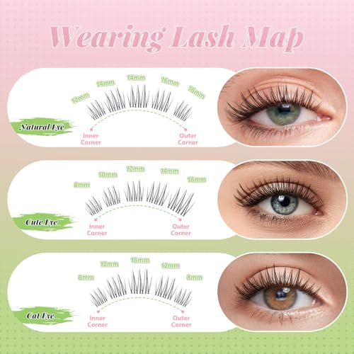 Trilumity Aurora Lash Clusters Wispy Faux Mink Fiber - Black False Lashes