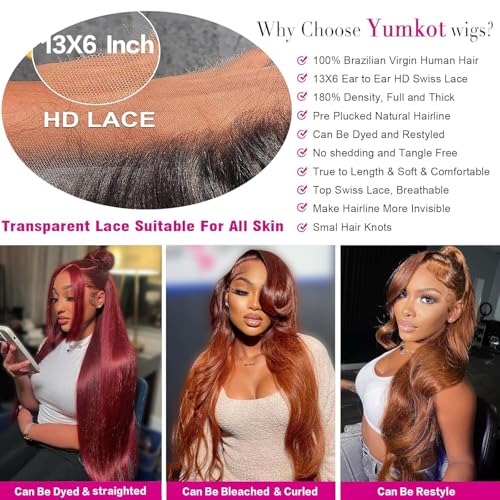 Trilumity 13X6 Chocolate Brown 4# Body Wave Human Hair - Brown Hair Replacement Wig