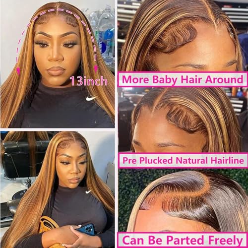 Trilumity Ombre 13X6 Straight Human Hair - Honey Blonde Hair Replacement Wig
