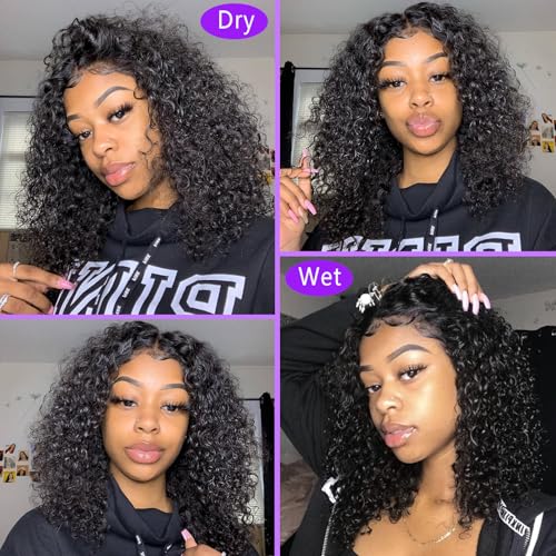 Trilumity Bob 13X6 Lace Deep Wave 100% Human Hair - Natural Black Hair Replacement Wig