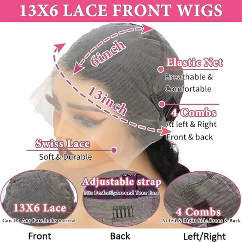 Trilumity 13X6 Hd Transparent Deep Wave Human Hair - Natural Black Hair Replacement Wig