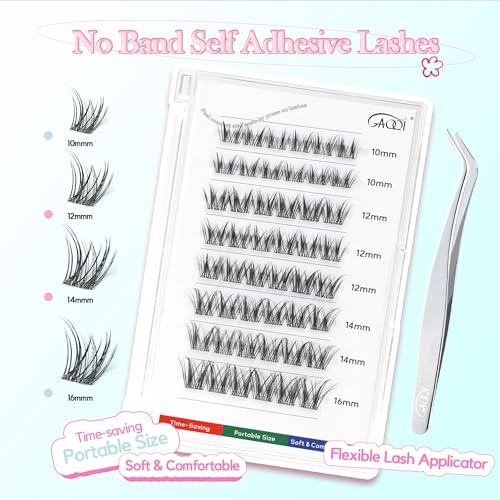 Trilumity Self Adhesive Clusters No Wispy Faux Mink Fiber - Clear False Lashes