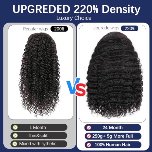 Trilumity 13X6 Hd With Deep Wave Human Hair - Natural Black Hair Replacement Wig