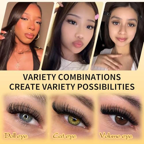 Trilumity Lash Clusters Kit 30D+40D Cat Eye Faux Mink Fiber - Black False Lashes