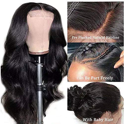 Trilumity With Baby Hair Body Wave Human Hair - Natural Color Hair Replacement Wig