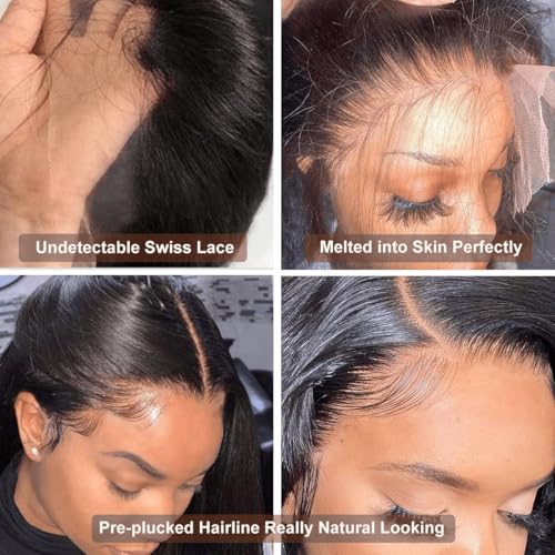 Trilumity Straight 200 Density 13X6 Straight Human Hair - Natural Black Hair Replacement Wig