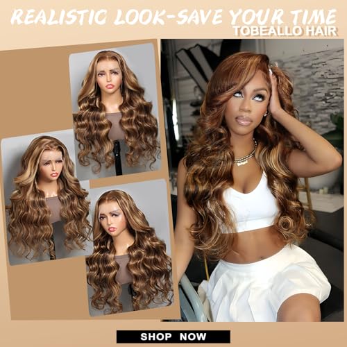 Trilumity Honey Blonde 13X6 Ombre Body Wave Human Hair - Honey Blonde Hair Replacement Wig