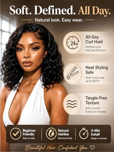 Trilumity Water Wave 100% Human Hair - Natural Black Hair Replacement Wig