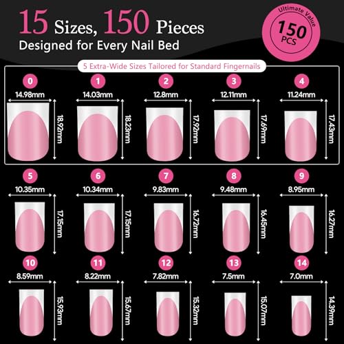 Trilumity French Tips Deep Pink Short Square Soft Gel - Pink Press On Nails