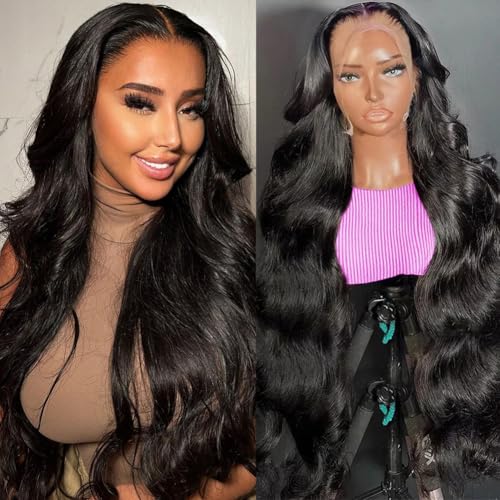 Trilumity 13X6 Front Glueless 100% Body Wave Human Hair - Natural Black Hair Replacement Wig