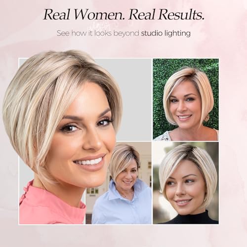 Trilumity Mono Top Bob Straight Synthetic Fiber - Natural Black Hair Replacement Wig