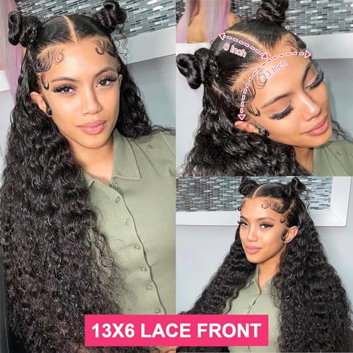 Trilumity 13X6 Hd Transparent Al Deep Wave Human Hair - Natural Color Hair Replacement Wig