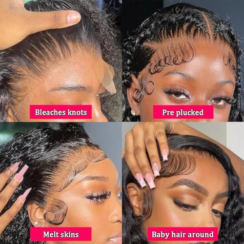 Trilumity 13X4 200 Density Deep Wave 100% Human Hair - Natural Black Hair Replacement Wig