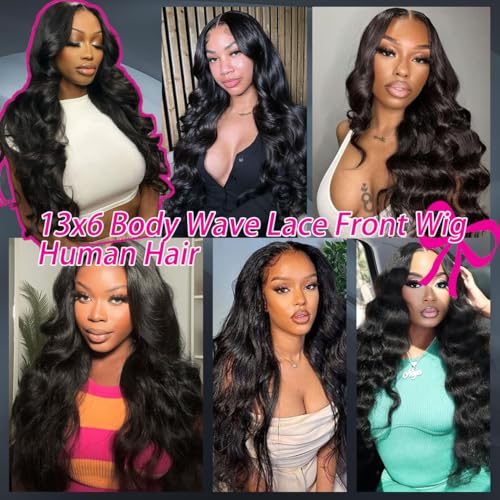 Trilumity 220 Density 13X6 Front Body Wave 100% Human Hair - Natural Black Hair Replacement Wig