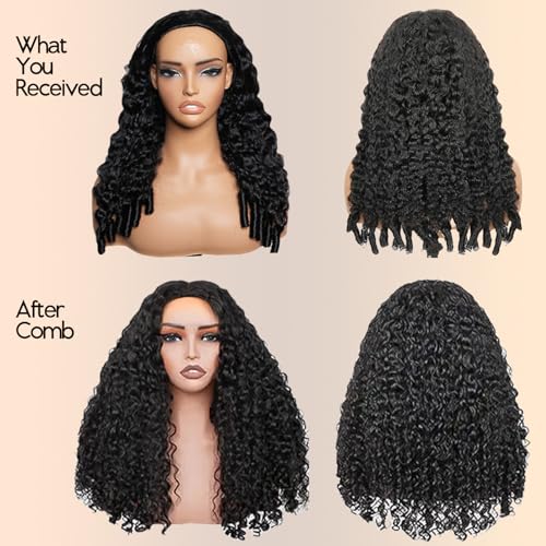 Trilumity Burmese Half 100% 2 Curly 100% Human Hair - Natural Black Hair Replacement Wig
