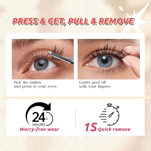 Trilumity Self Adhesive Eyelash Clusters Wispy Faux Mink Fiber - Black False Lashes