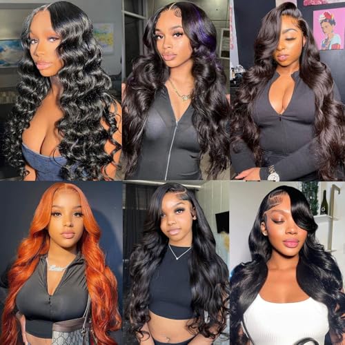 Trilumity 13X6 Hd Transparent Deep Wave Human Hair - Natural Black Hair Replacement Wig