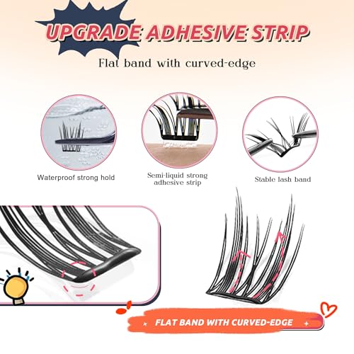 Trilumity Self Adhesive Eyelash Clusters Wispy Faux Mink Fiber - Black False Lashes