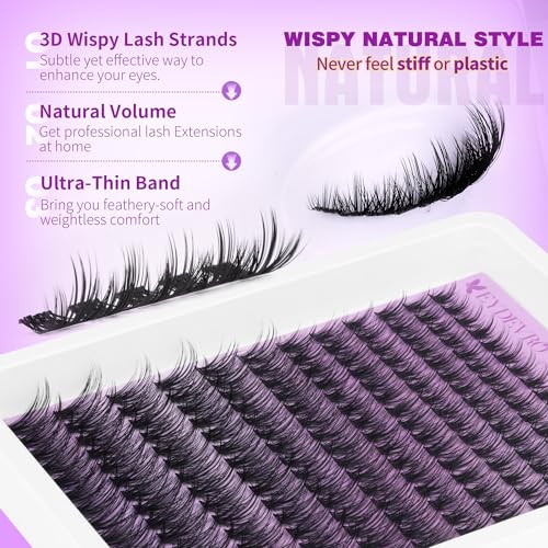 Trilumity Lash Clusters Kit Wispy Faux Mink Fiber - Black False Lashes