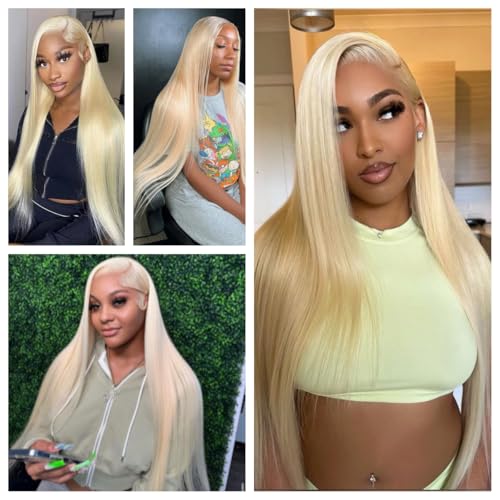 Trilumity 613 13X6 200 Density Deep Wave Human Hair - 613 Blonde Hair Replacement Wig