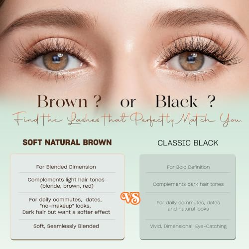 Trilumity Brown Self Adhesive Lash Cluster Faux Mink Fiber - Brown False Lashes