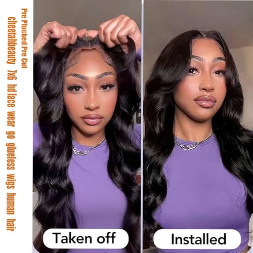 Trilumity 7X6 Glueless Pre Body Wave Human Hair - Natural Color Hair Replacement Wig