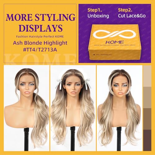 Trilumity Ash Blonde Layered Deep Wave 100% Human Hair - Natural Black Hair Replacement Wig