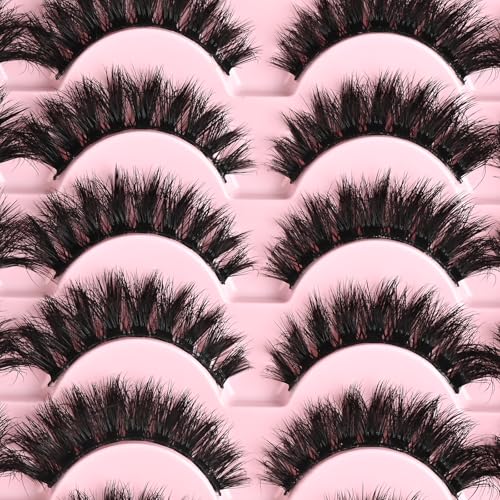 Trilumity Fake Lash Strips Volume Cat Eye Faux Mink Fiber - Black False Lashes