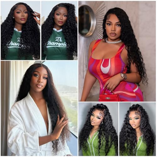 Trilumity 250 Density 15A Raw Deep Wave 100% Human Hair - Natural Black Hair Replacement Wig
