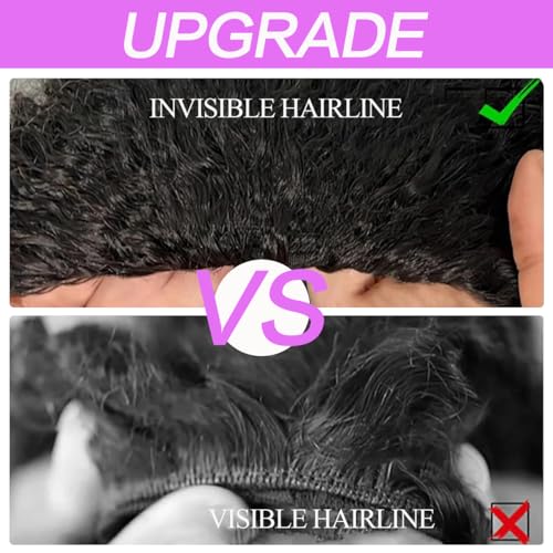 Trilumity Kinky Half Glueless Half Curly 100% Human Hair - Natural Black Hair Replacement Wig