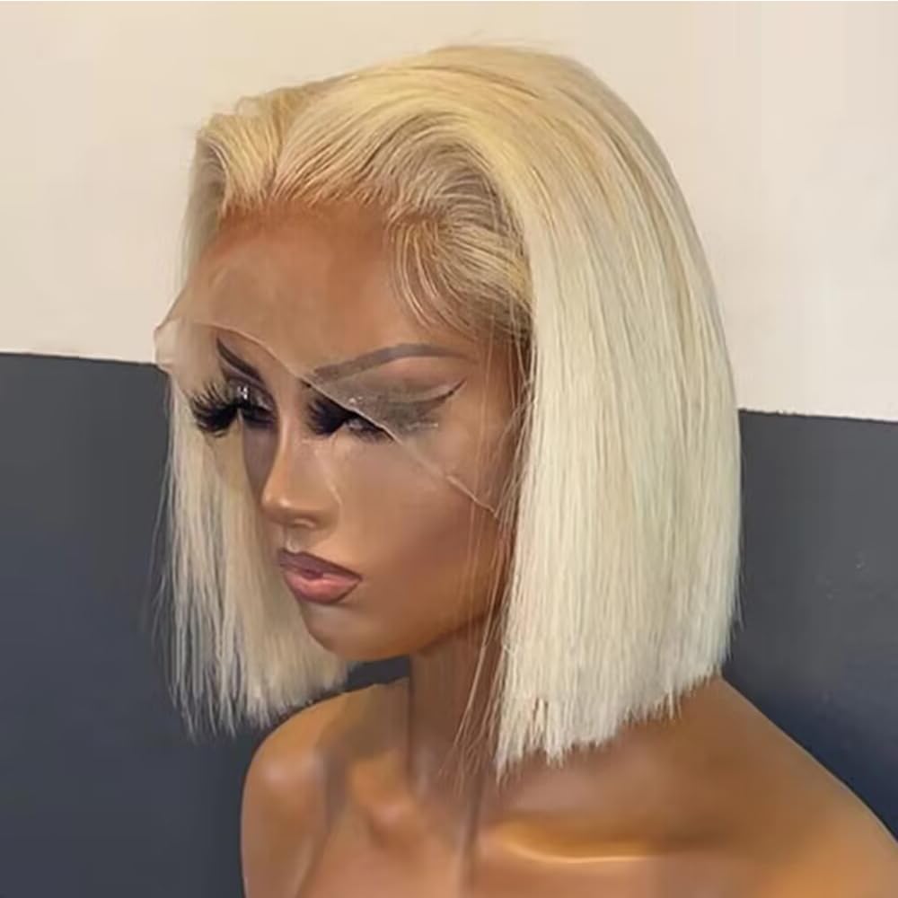 Trilumity Honey Blonde 613 Bob Straight Human Hair - Honey Blonde Hair Replacement Wig
